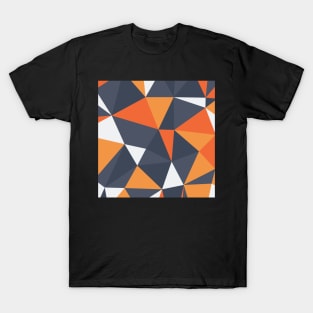 Modern Geometric Grey and Orange T-Shirt